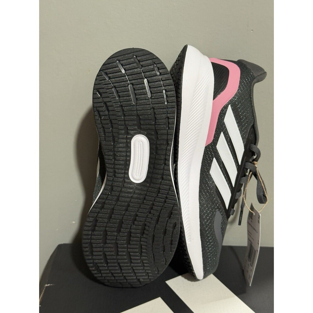 Adidas Runfalcon 5 Little Girls Sz 4 Shoes Black Pink Slip On Athletic Sneaker - Picture 8 of 16